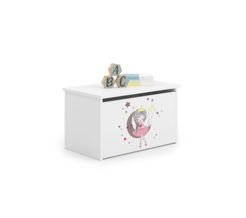 Coffre À Jouets "daria" / Conteneur De Jouets Blanc