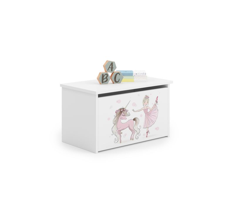 Coffre À Jouets "daria" / Conteneur De Jouets Blanc