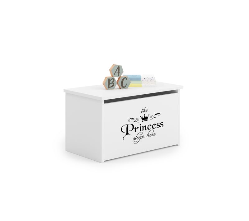 Coffre À Jouets "daria" / Conteneur De Jouets Blanc