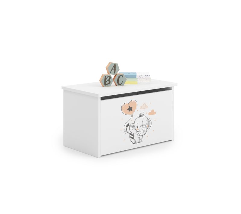 Coffre À Jouets "daria" / Conteneur De Jouets Blanc