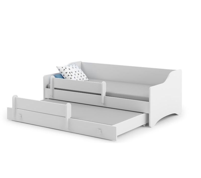 Lit Enfant Eryk Blanc + Gigogne 160 Avec Matelas