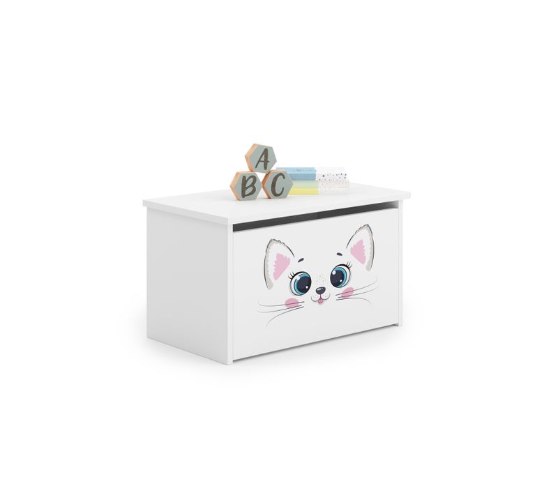 Coffre À Jouets "daria" / Conteneur De Jouets Blanc