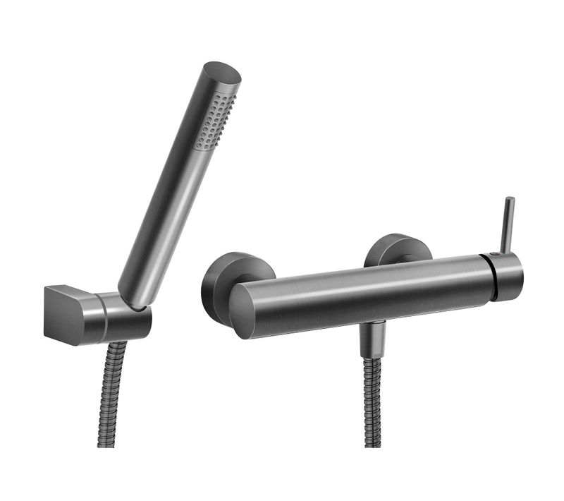 Ciriculus Robinet Mitigeur De Douche + Douchette à Main Gris Brossé