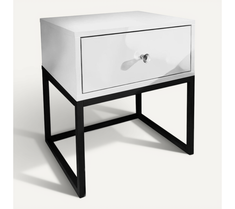 Table De Chevet Blanco Loft Noir / Blanc Brillant