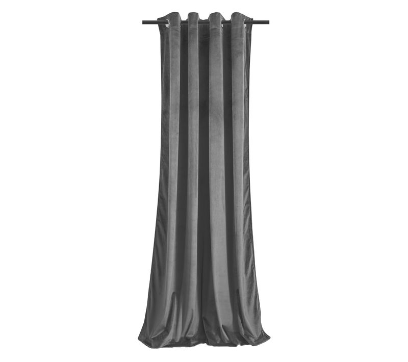Rideau Occultant En Velours À Oeillets Gris Anthracite 140x250 Cm