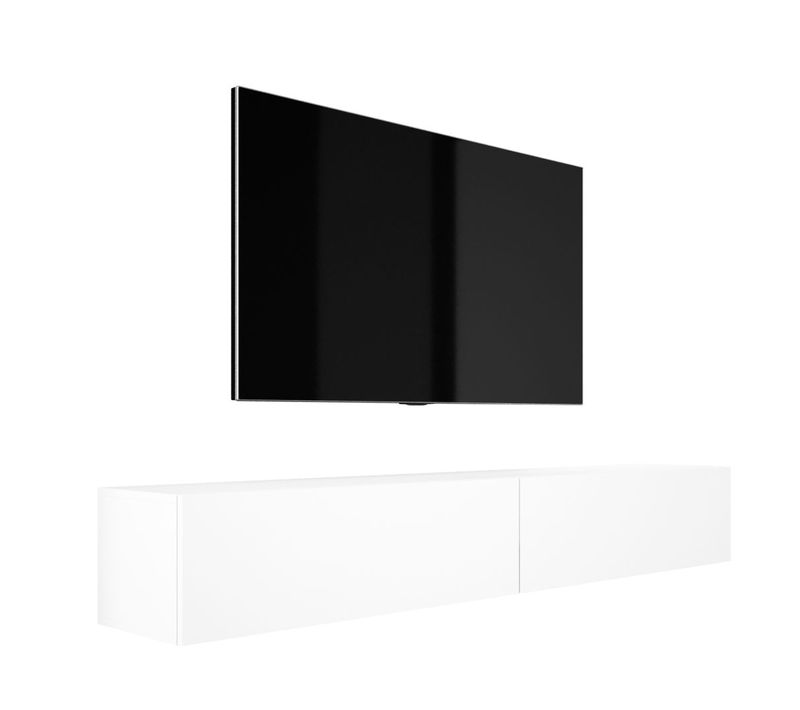 Meuble TV Suspendu, (2 X 100) X 34 X 32 Cm, Blanc Mat