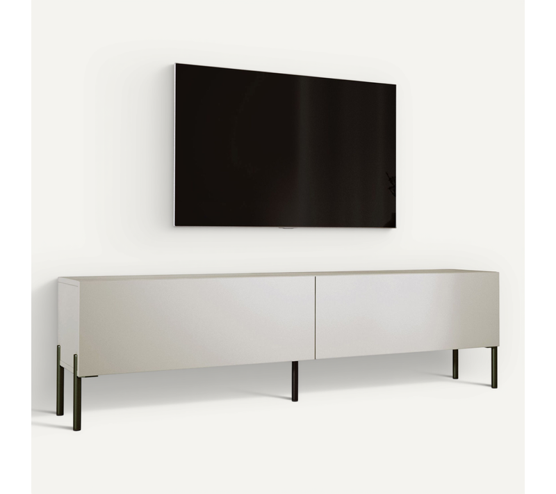 Meuble TV : Cachemire, Pieds Noir, 170 X 52 X 32 Cm
