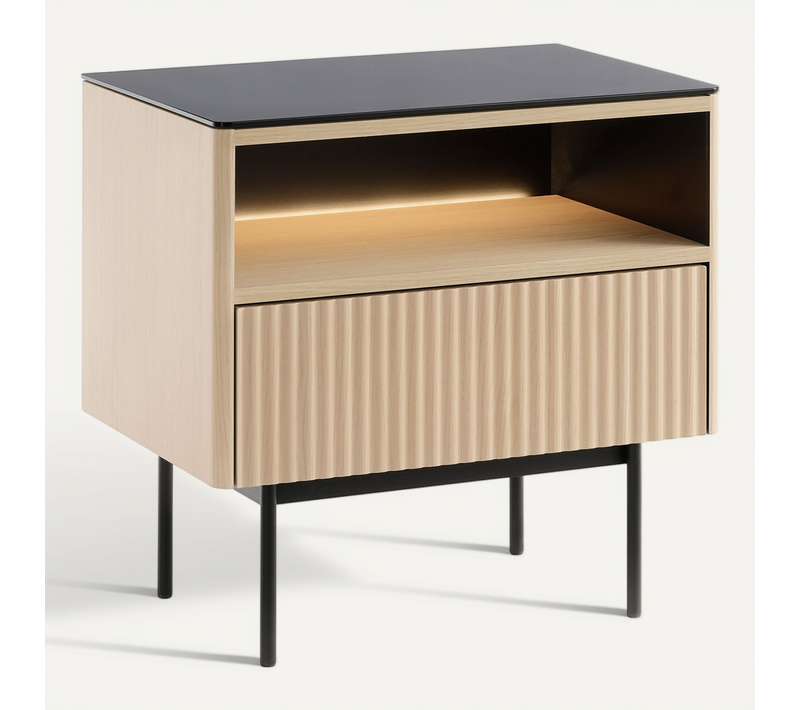 Table De Chevet, Chêne Vincenza, 57 X 57 X 39 Cm