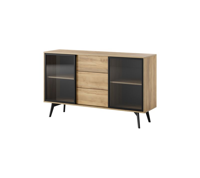 Buffet, Chêne Baroque Doré, 144 X 85 X 39 Cm