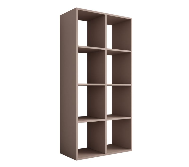 Bibliothèque à 8 Compartiments, Couleur : Brun Caramel, 147 × 74 × 30 Cm, Verticale Ou Horizontale