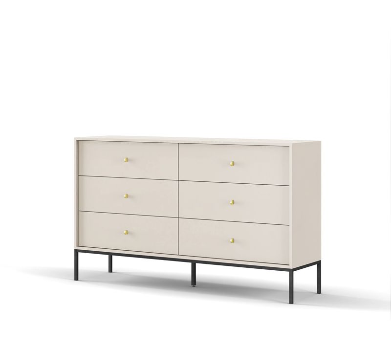 Buffet : Beige Sable, 154 X 83 X 39 Cm, Pieds Noires