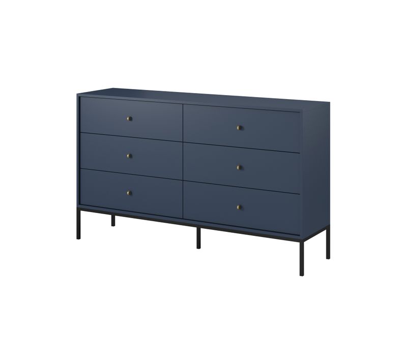 Buffet : Bleu Marine, 154 X 83 X 39 Cm, Pieds Noires