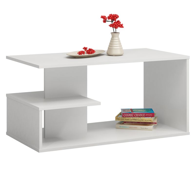 Table Basse, Blanc Mat, 45 X 60 X 90 Cm