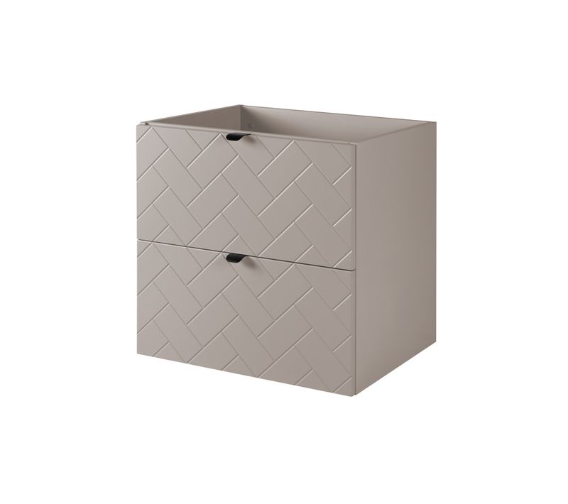 Meuble De Salle De Bain, Cachemire, 60 X 57 X 46 Cm, Poignées Noires