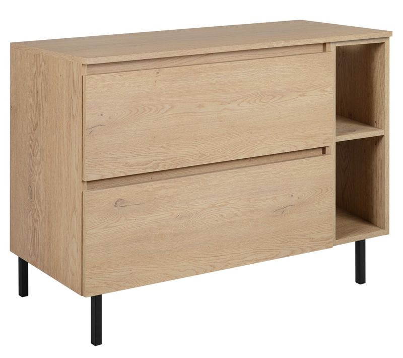 Meuble De Salle De Bain 100 Cm (80+20) + Top, Pieds, Couleur : Chêne Clair, 100 X 77 X 46 Cm