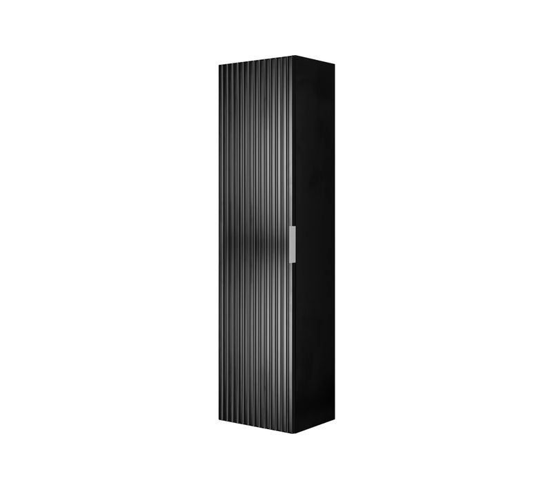 Colonne De Salle De Bain, Noir, 35 X 136 X 27 Cm, Poignée Argentée