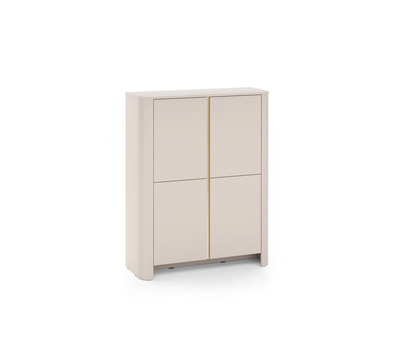 Buffet, Cachemire, 103 X 39 X 132 Cm, Meuble Moderne Aux Bords Arrondis