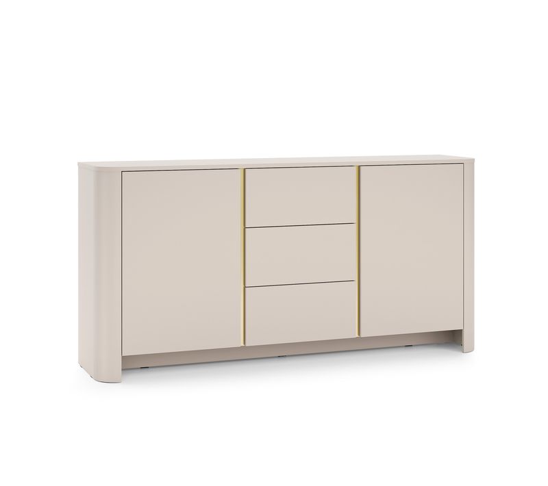 Buffet Avec 3 Tiroirs Et 2 Portes 103 X 39 X 132 Cm, Beige