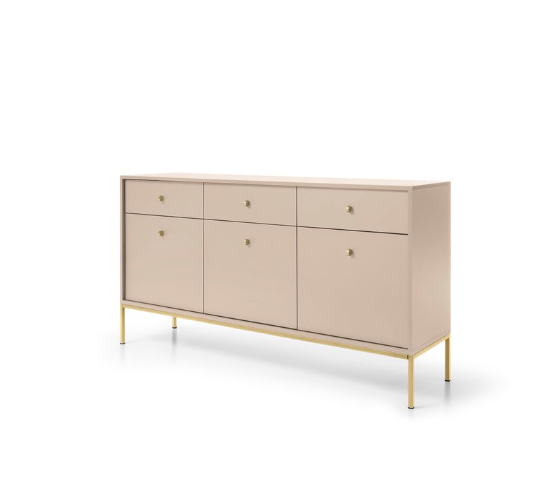 Buffet, Beige Sable, 153,4 X 83 X 39 Cm, Pieds Dorées
