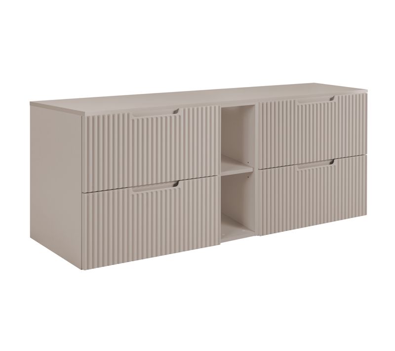 Meuble De Salle De Bain, Cachemire, 140 (2 X 60 + 20) X 58,6 X 46 Cm