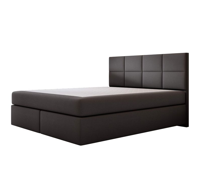 Lit Suspendu 140x200 Cm Mallorca Avec Matelas Ressorts Ensachés En Velours Noir