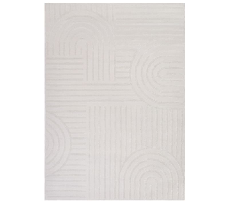 Hygge Moderne Crème Blanc Géométrique 3d 120x170cm