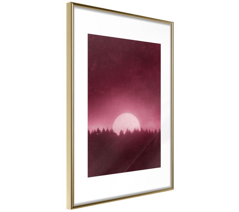 Affiche Murale Encadrée "moonrise" 21 X 30 Cm Doré