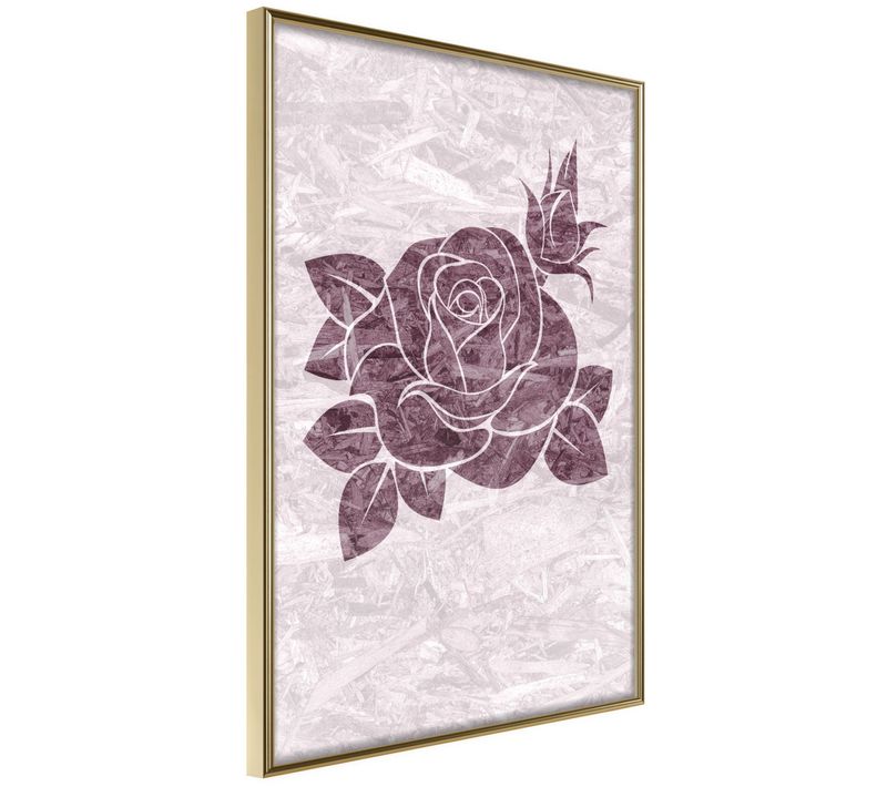 Affiche Murale Encadrée "monochromatic Rose" 21 X 30 Cm Doré