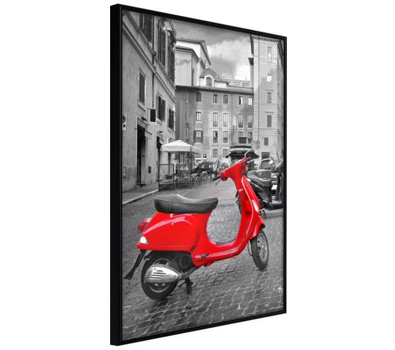 Affiche Murale Encadrée "the Most Beautiful Scooter" 30 X 42 Cm Noir