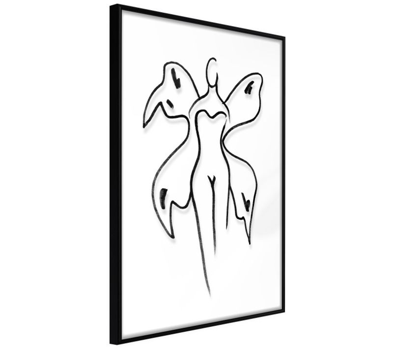 Affiche Murale Encadrée "delicate Feminity" 40 X 60 Cm Noir