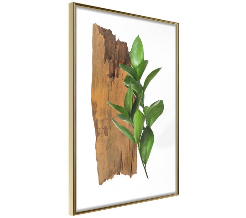 Affiche Murale Encadrée "forest Bouquet" 30 X 42 Cm doré