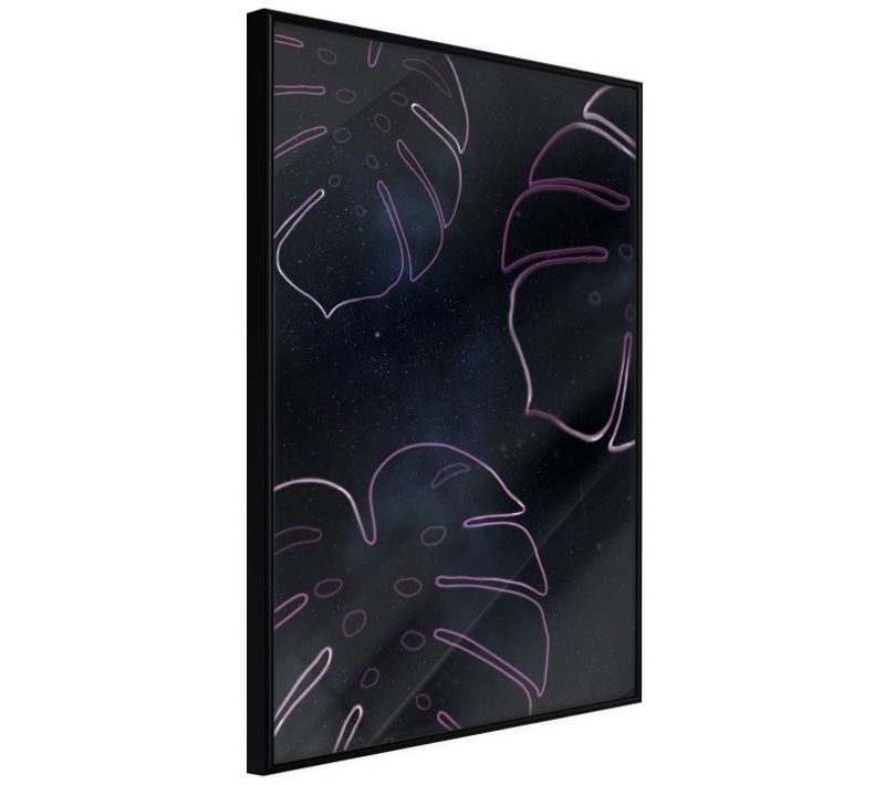 Affiche Murale Encadrée "monstera Outline" 21 X 30 Cm Noir