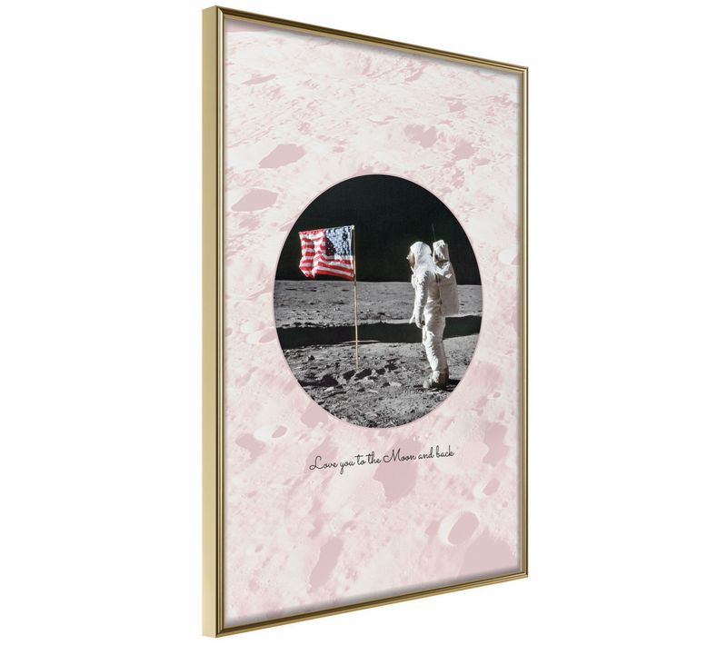Affiche Murale Encadrée "cosmic Love I" 21 X 30 Cm Doré