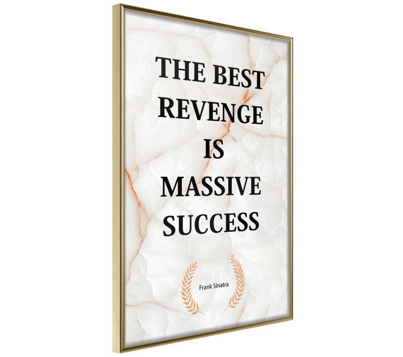 Affiche Murale Encadrée "the Best Motivation" 30 X 42 Cm Doré