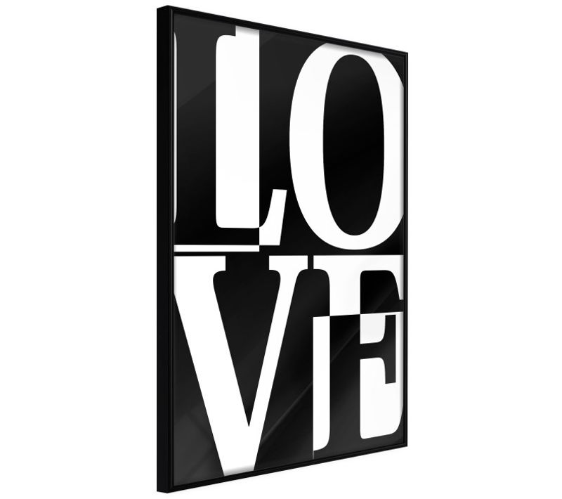 Affiche Murale Encadrée "love Chessboard" 21 X 30 Cm Noir