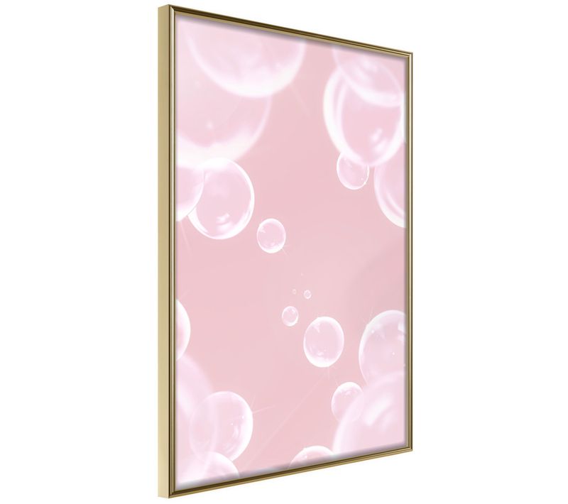 Affiche Murale Encadrée "bubble Pleasure" 21 X 30 Cm Doré