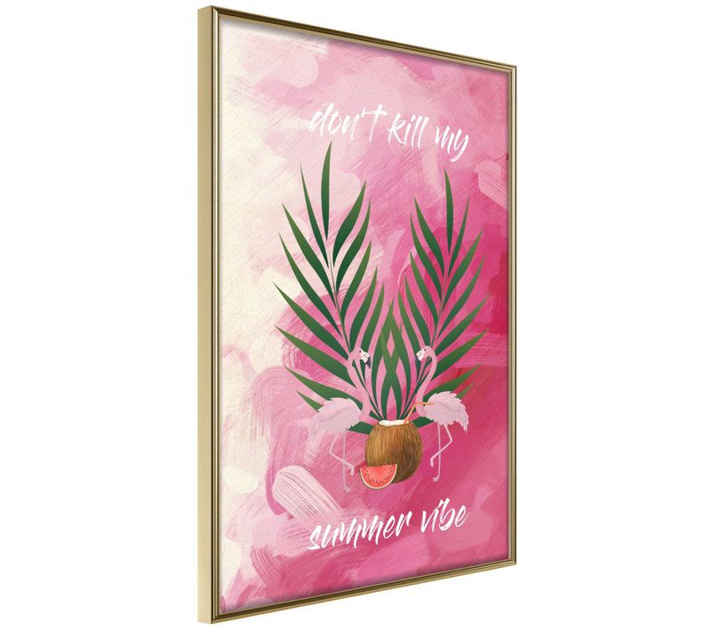 Affiche Murale Encadrée "back To The Summer" 40 X 60 Cm Doré