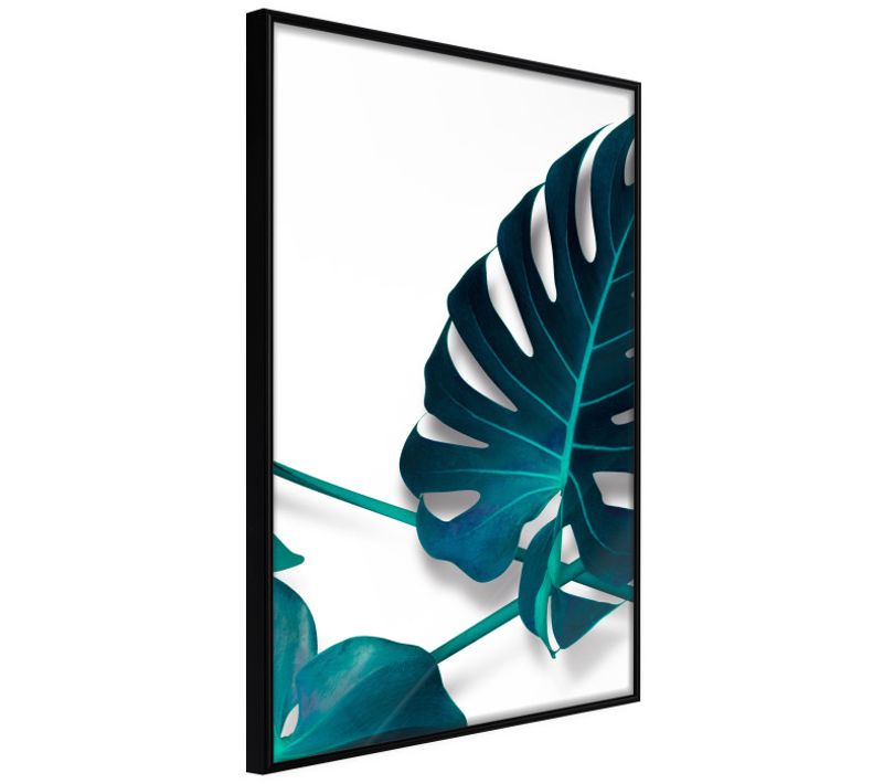 Affiche Murale Encadrée "turquoise Monstera I" 21 X 30 Cm Noir