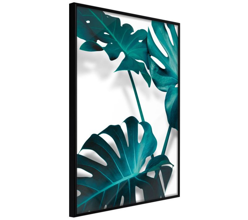 Affiche Murale Encadrée "turquoise Monstera Ii" 40 X 60 Cm Noir