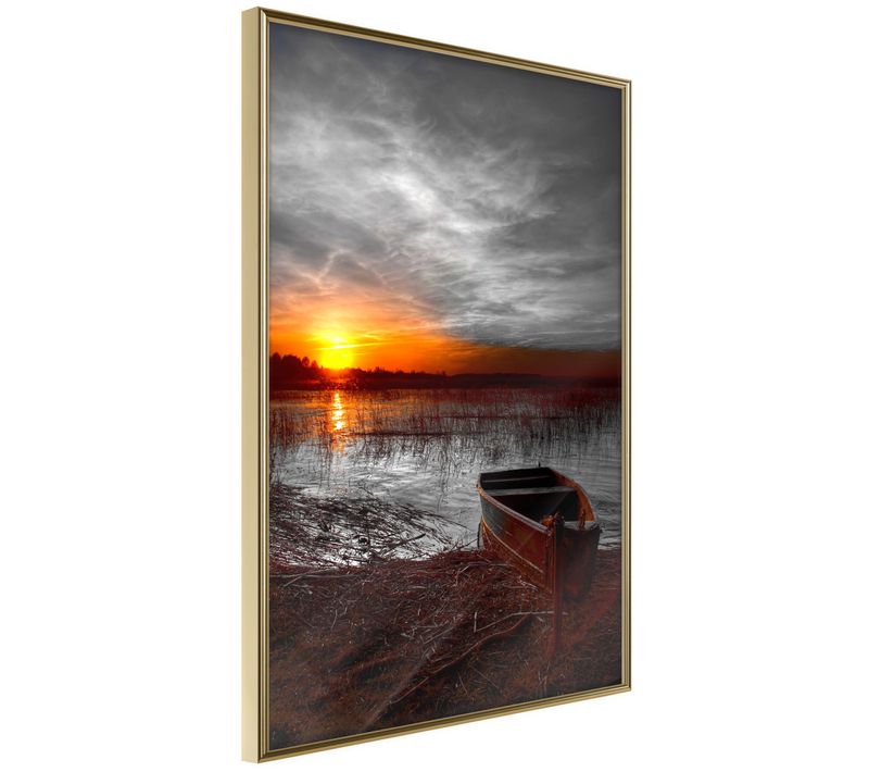 Affiche Murale Encadrée "rising Sun" 21 X 30 Cm Doré