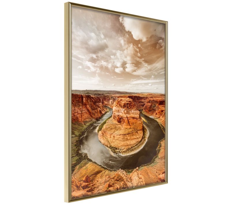 Affiche Murale Encadrée "colorado River" 30 X 42 Cm Doré