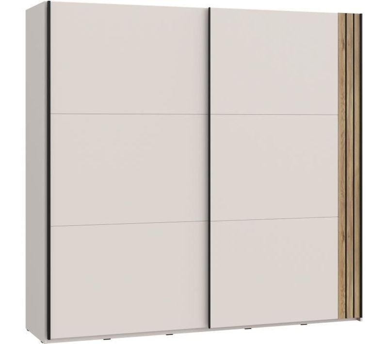 Armoire Aménagée - Waikato - 2 Portes Coulissantes - Blanc - 220,1 X 61,2 X 210,5 Cm