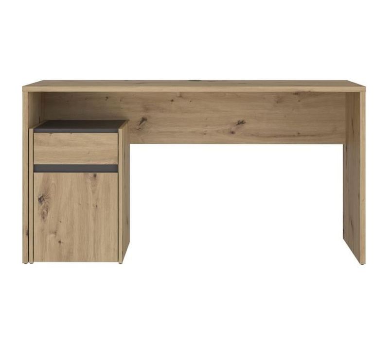 Bureau Droit Modultrick - Chene/gris Foncé - 140 X 52,7 X 72,5 Cm