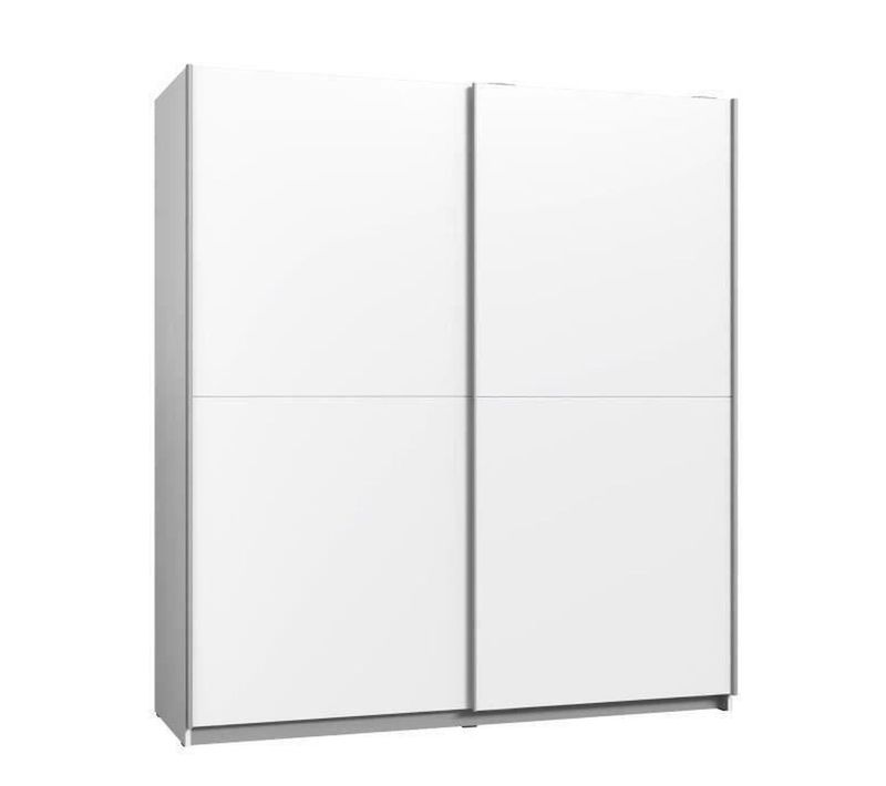 Armoire 2 Portes Coulissantes - Panneaux De Particules - Blanc - L 170,3 X P 61,2 X H 190,5 Cm - Ul
