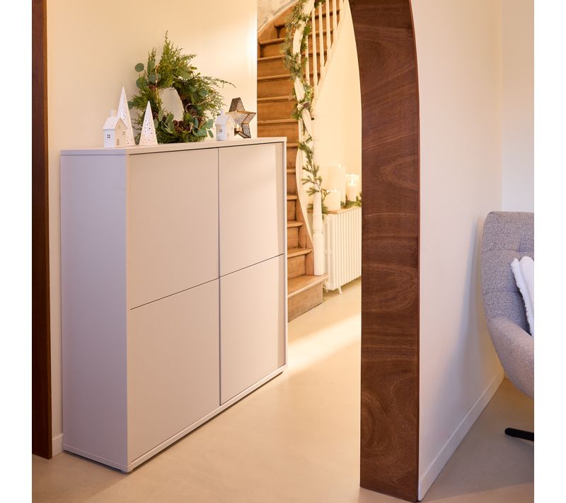 Buffet haut 4 portes CANELLE Sable