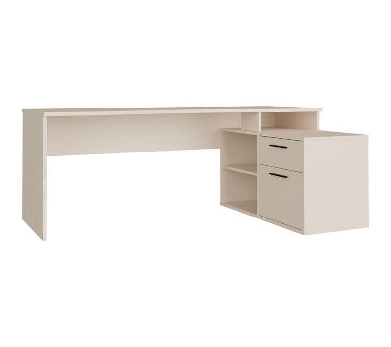 Bureau D'angle Tezaur 200 Cm Cashmere Beige, Rangement Droit - Forte