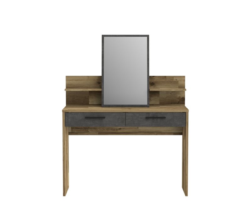 Coiffeuse RICCIANO imitation chêne béton gris