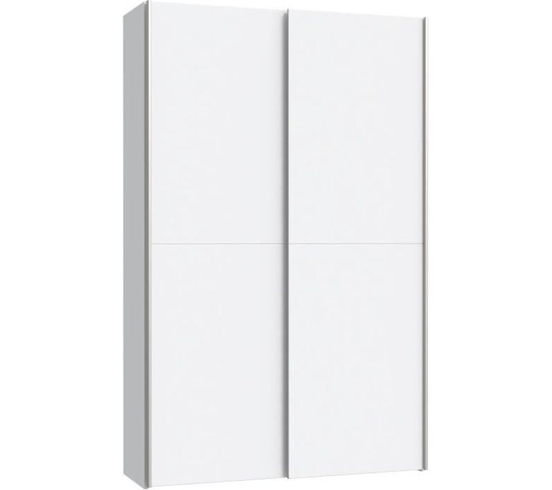 Armoire 2 Portes Coulissantes Multifonction - Blanc Mat - L120 X P41,6 X H190,5 Cm - Ozzula
