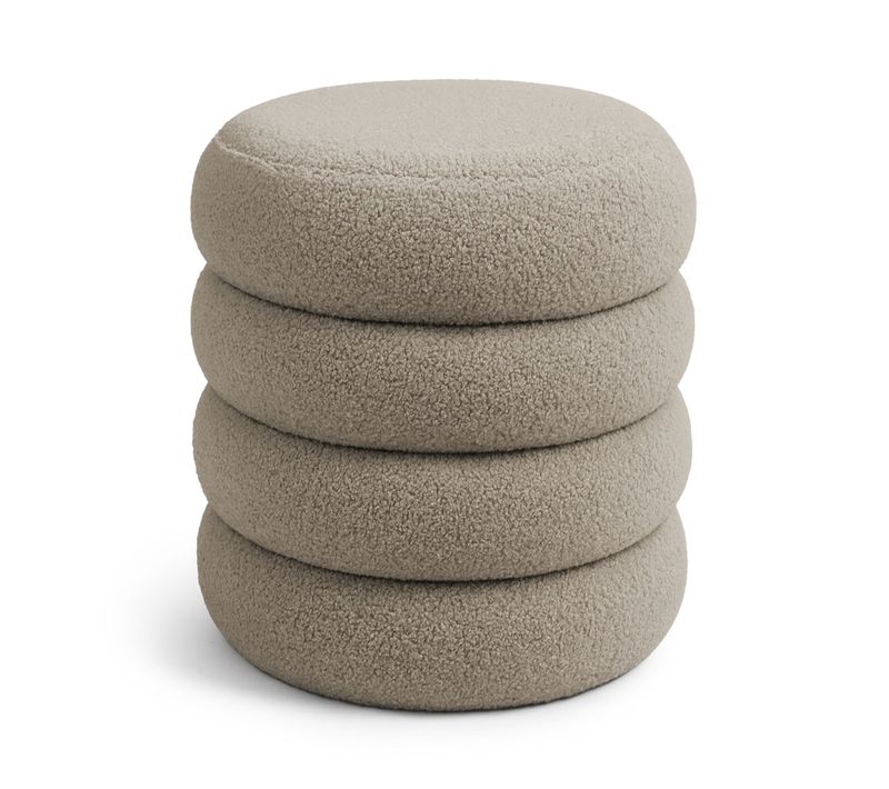 Tabouret En Tissu Teddy Avec Rangement 42 Cm Snuggo Mocha