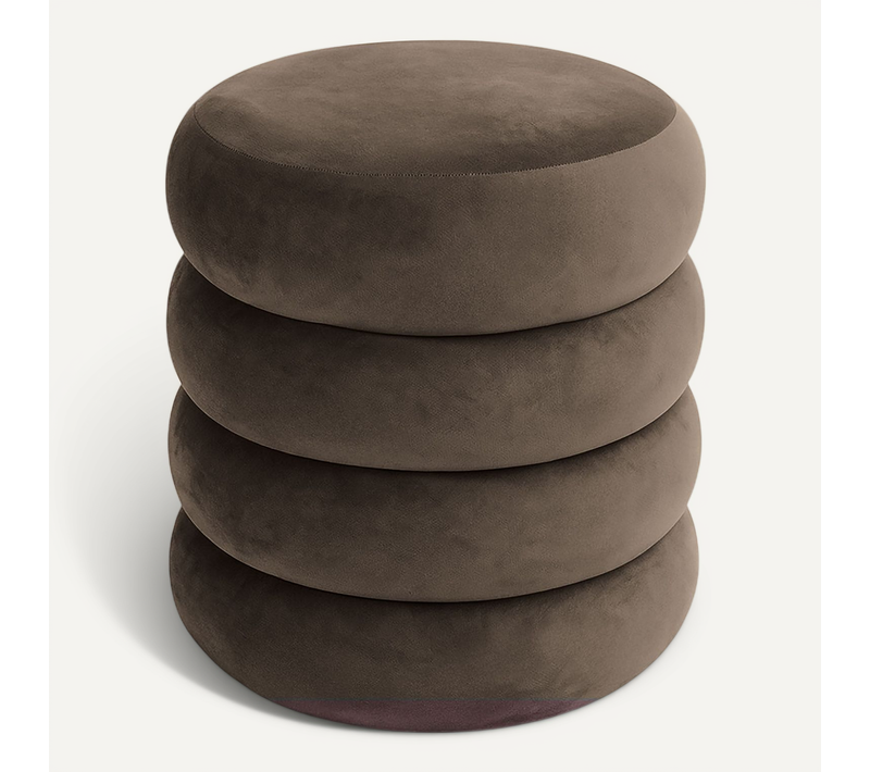 Tabouret En Velours Avec Rangement 42 Cm Snuggo Marron